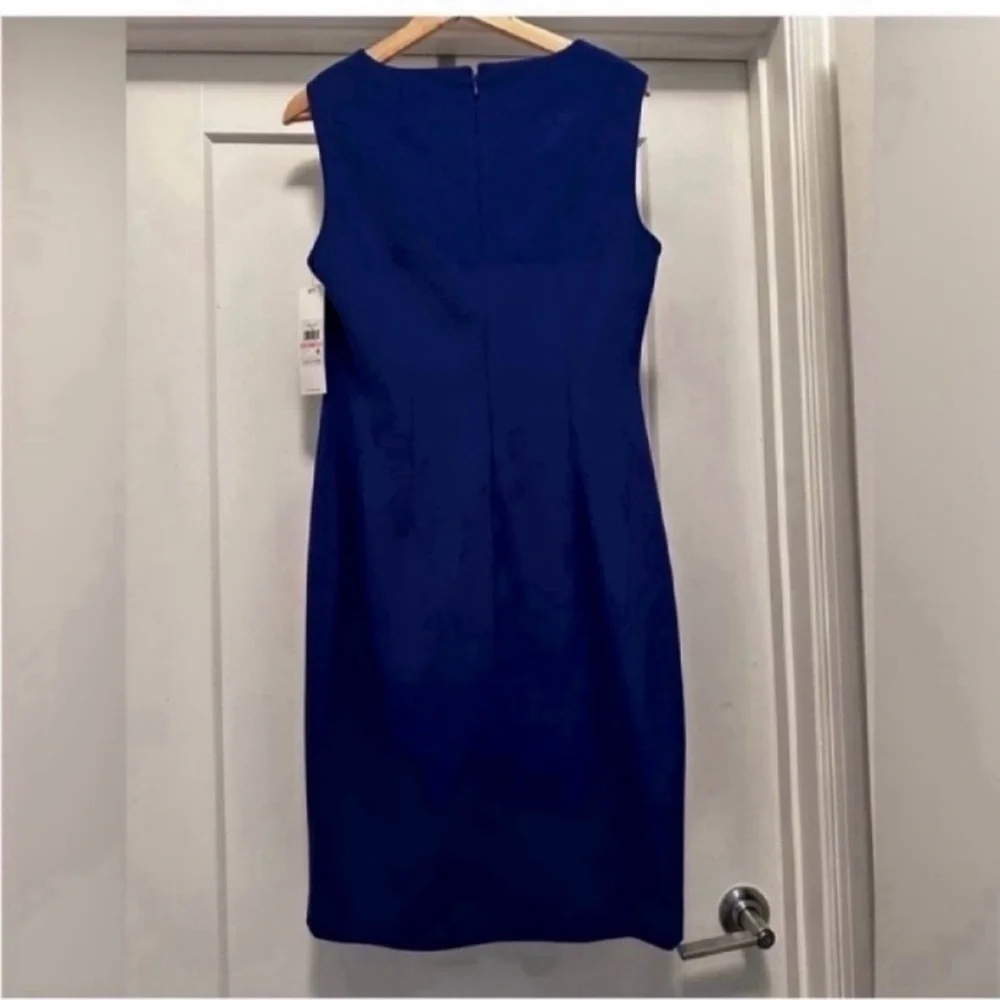 💙 NWT! Blue CALVIN KLEIN Sleeveless Knotted Cut-Out Crew Neck Dress - Size 10 - Picture 4 of 8